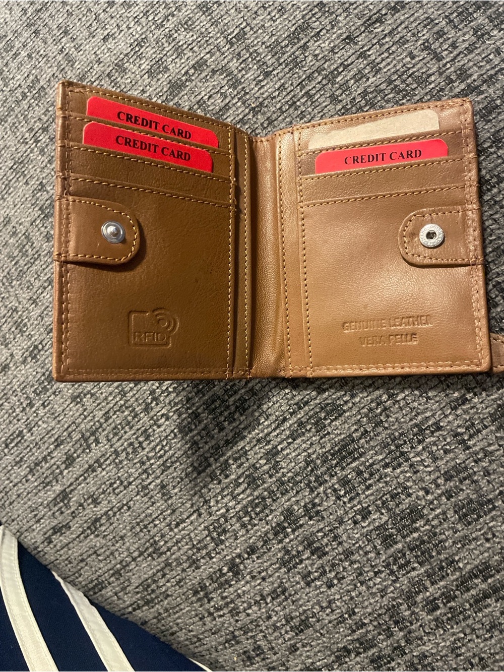 RFID-Blocking Bifold Wallet for Women - Tan Genuine Leather